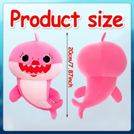HYMBCFW Shark Peluche, 3 Pieces Shark Poupee en Peluche Animal Plush Doll Cartoon Poupées Plush Toys Soft Poupées en Peluche Jouets en Peluche Cadeaux Enfants Pour Fêtes d'Anniversary (20 cm)