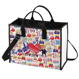 LEVLO Trump Cosmetic Bag Funny Trump 2024 Back Gift Peace Love Trump Zipper Makeup Bag for Women Girls, Trum Full LT, Makeup Bag