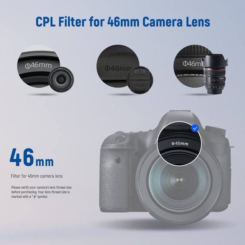 Neewer 46mm Polarizing Filter 30 Layer Multi Resistant Nano Coatings