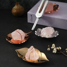 Ckakra Solfeggio Energy Tuning Fork-Rose Quartz Crystals Sound Kit,2048Hz, Anxiety Relief Gifts For Women,Inner Peace,Spiritual Decor, Meditation Accessories,Shiny Gold