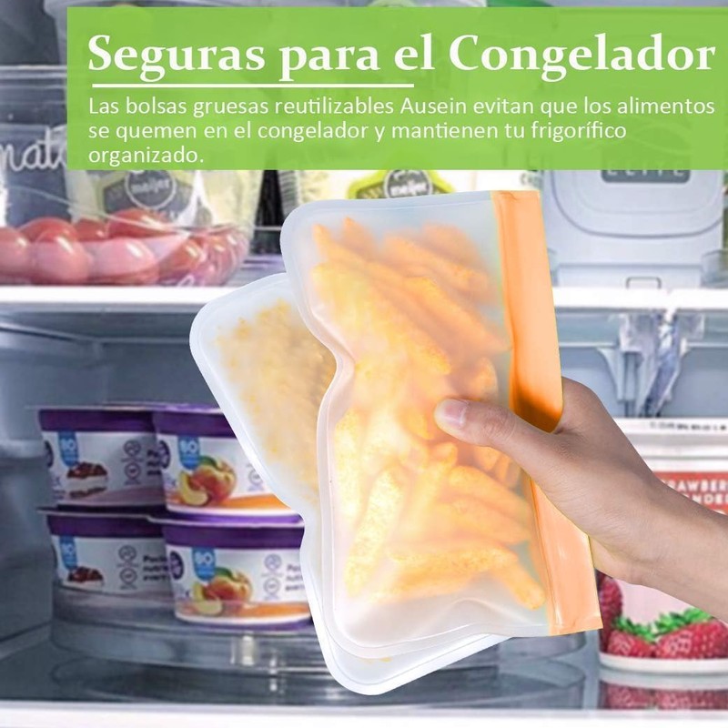 Bolsas Reutilizables para Alimentos,20PCS Bolsas de Silicona para Alimentos