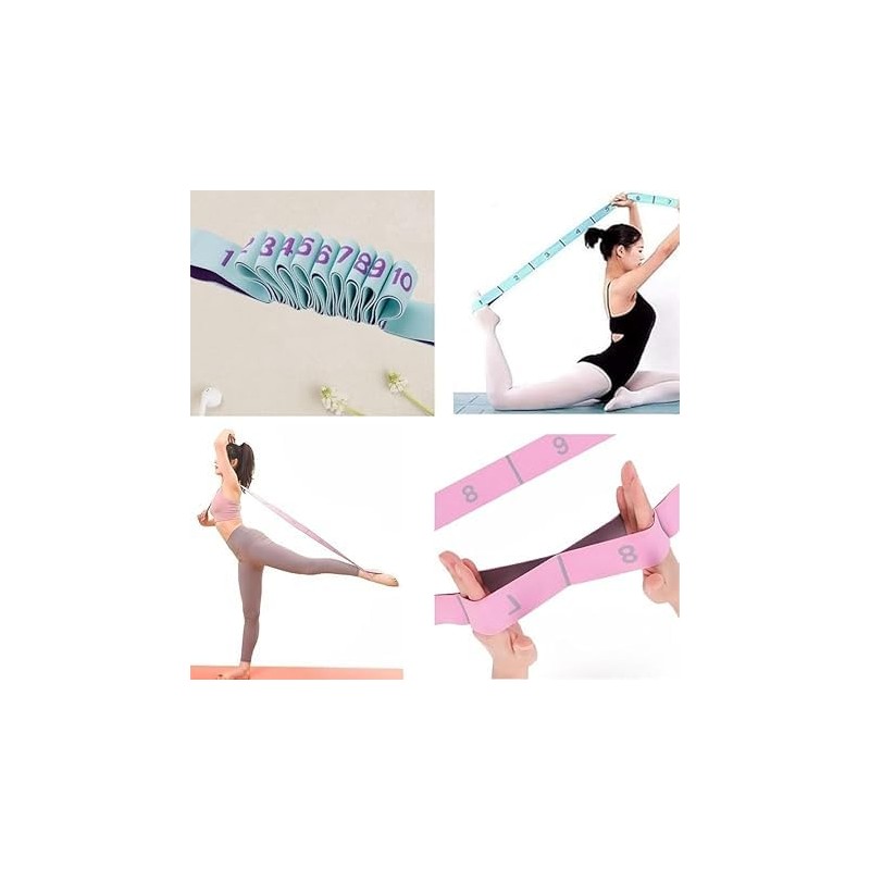 2 Piezas Bandas Elásticas Estiramiento Yoga,Banda de Resistencia Pilates, Diseño