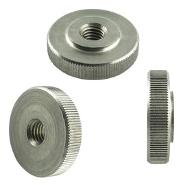 M6 (5 pieces) knurled nuts, low shape, stainless steel, VA A1 V1A, knurled nuts, rust-proof, thumb nut, DIN 467 AGBERG