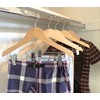 Kids Hangers with Metal Clips Pant Bar 4T-10 (Natural Wood)