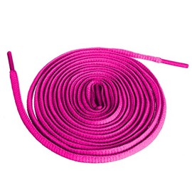 Shoeslulu 46" Premium Flat Colorful Fashion Sneakers Shoelaces ([Flat] 46 in. (117 cm), Fuchsia Pink)