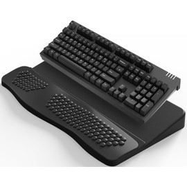 JIKIOU Keyboard Stand with Wrist Rest, Computer Keyboard Stand Pad with Non-Slip Base, Comfy Ergonomic Keyboard Riser Holder for Gaming Office Home 17.13x9.5 in Black