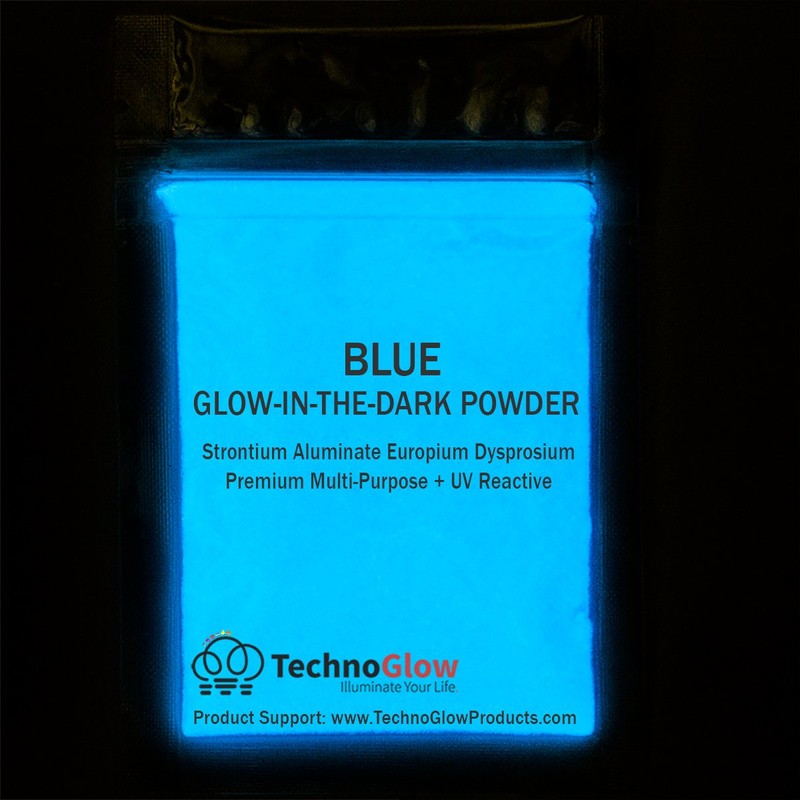 Blue Glow in The Dark & UV Reactive Pigment Powder