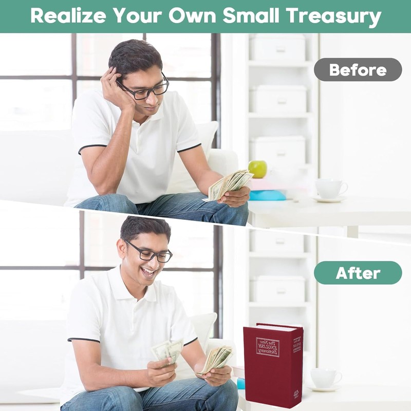 Book Safe With Key, ALLOMN Dictionary Hidden Safe, Portable Safe,