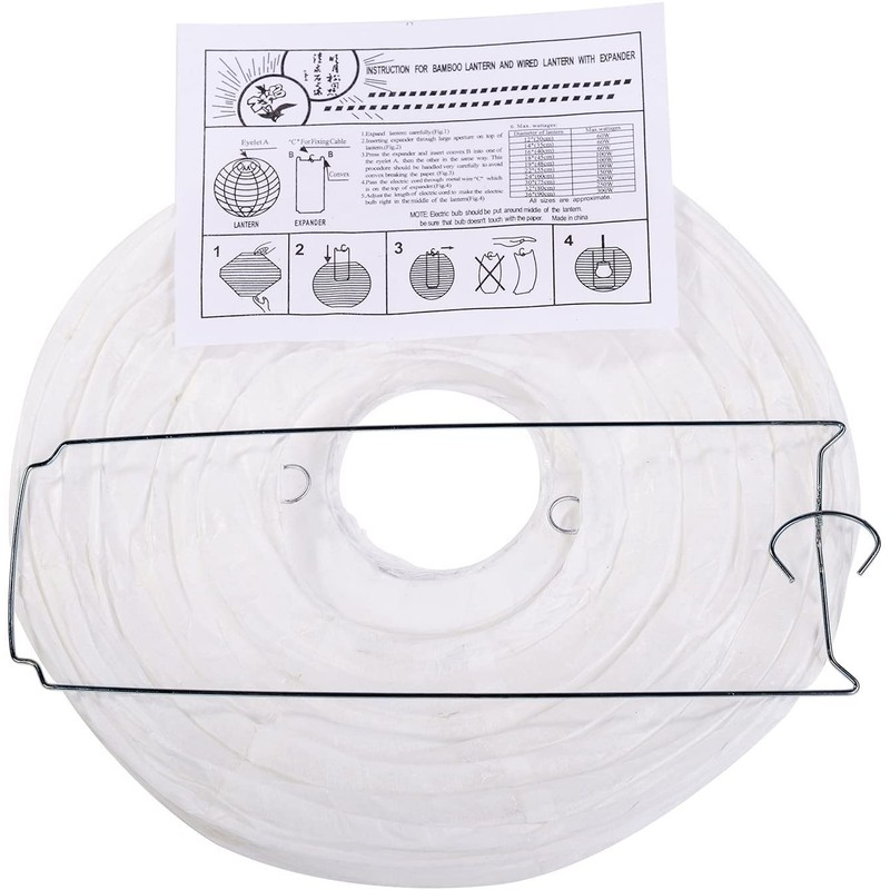 LIHAO Paper Lanterns, White Lanterns, Paper Lanterns, Pack of 10,