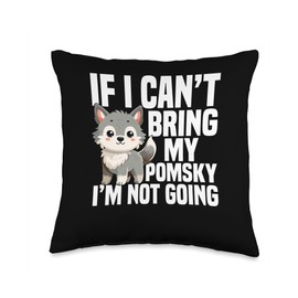 Pomsky Stuffed Animal Dog Plush Harness for Pomsky Throw Pillow