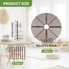 FARQAN 3 Pcs Plant Pot Grid Soil Protector Covers Cuttable Flower Cover from Animals 11.8" Cat Digging Stopper Plant Pot Cover with Stakes for Indoor Outdoor Gardening