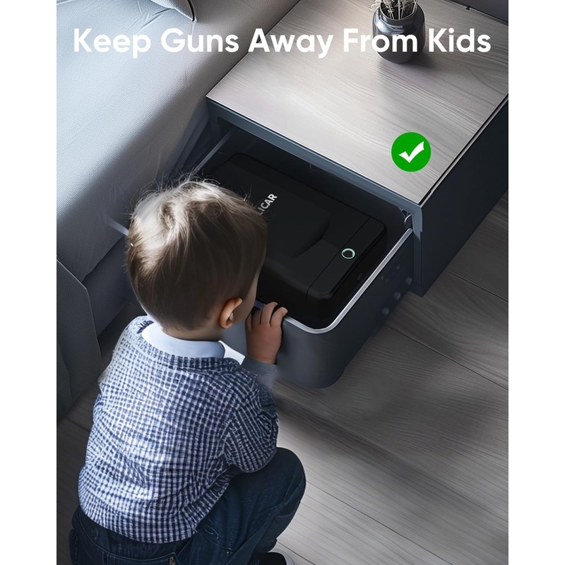 MOLICAR Gun Safe for Handgun Small Biometric Pistol Safe Fingerprint