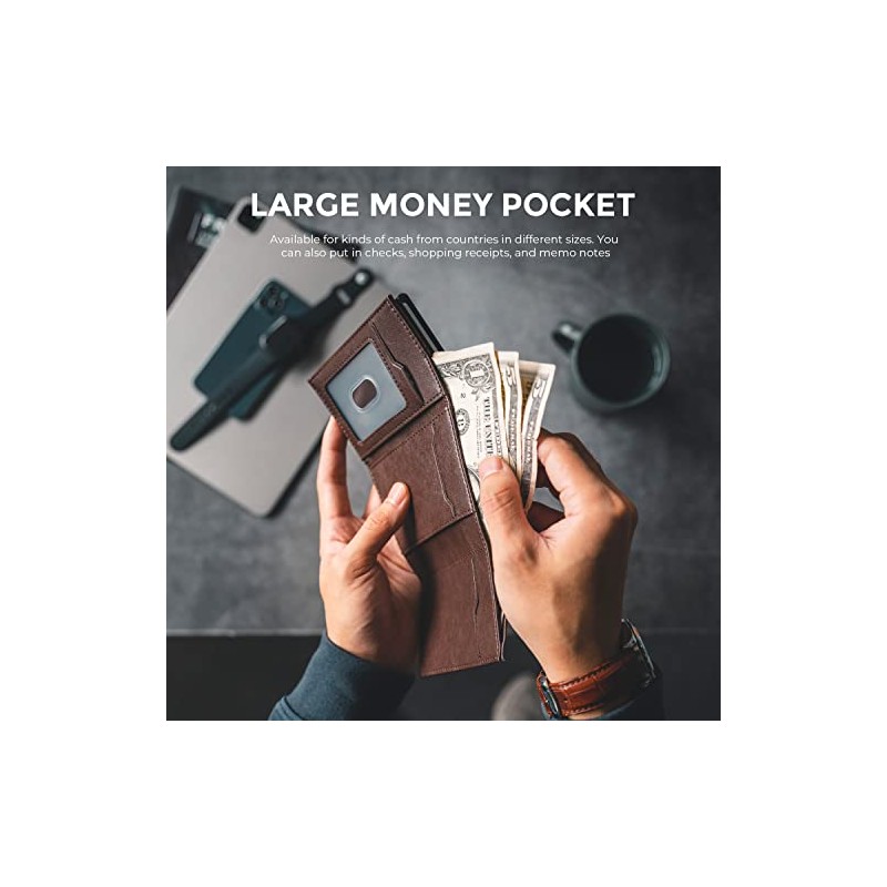 VULKIT Cartera Tarjetero Billetera Pop Up Cierre Magnético RFID Billetera