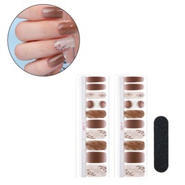 Milageto 20 Pieces Full Nail Wraps Gel Nail Strips Nail Patches Gifts Gel Nail Stickers Semi Cured Gel Nail Wraps for Women Girls, Red