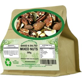 Natural Health 4 Life Baked and Salted Mixed Nuts (No Peanuts) 300 g (1 Pouch)
