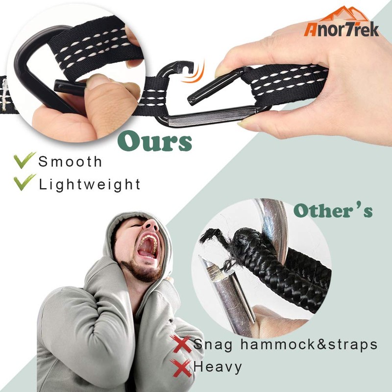 AnorTrek Camping Hammock with Mosquito Net, Double & Single Lightweight