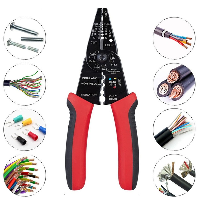 szhdxsy 8-Inch Multi-Tool Long Nose Wire Stripper/Crimper/ Bolt Cutter Multi-Purpose