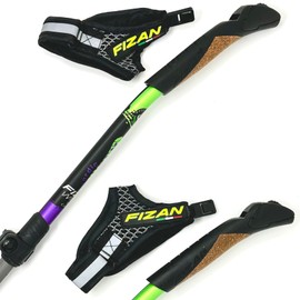 WALX Carbon Pro Impulse Nordic Walking Poles - Lightweight Adjustable Poles for Nordic Walkers, Carbon Lower Shaft, 15° Ergonomic Grip for Comfort & Performance (117-130cm)