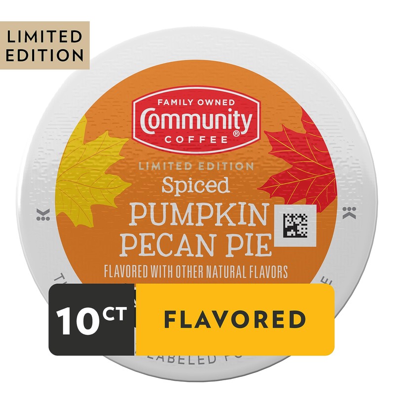Community Coffee Spiced Pumpkin Pecan Pie Flavored Keurig Coffee Pods,