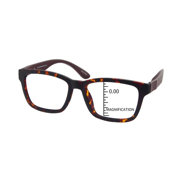 ProEyes Nuclear, Blue Light Blocking Glasses/Multifocal Readers, Wood Like Arms,