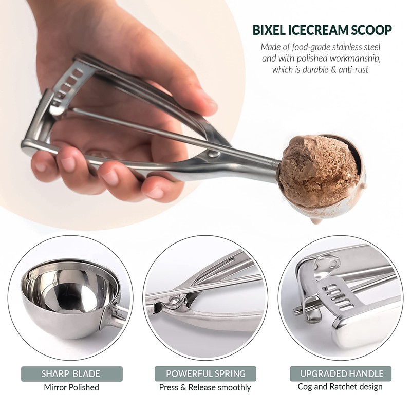 Bixel Ice Cream Scoops with Easy Trigger - Large Sized