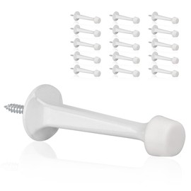 KOVOSCH 16 Pack Solid Rigid Door Stops - Heavy Duty Door Stoppers Wall Protector with Soft Rubber Tips, White