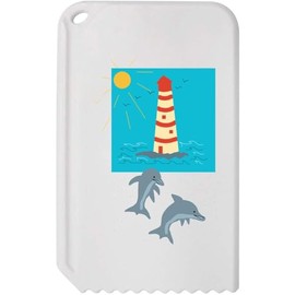 Azeeda 'Dolphins And A Lighthouse ' Plastic Ice Scraper (IC00038422)