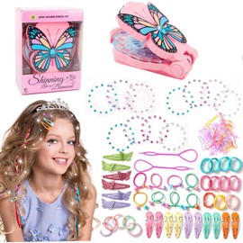 Hair Bedazzler Kit, Hair Gem Stamper, Bling Bling Hair Gems Hair Styling Tool, Hair Beauty Kit, Glitter Stones Hair Machine for Girls Age 3-13, Good Gift for Kid&Girl-78 Pcs