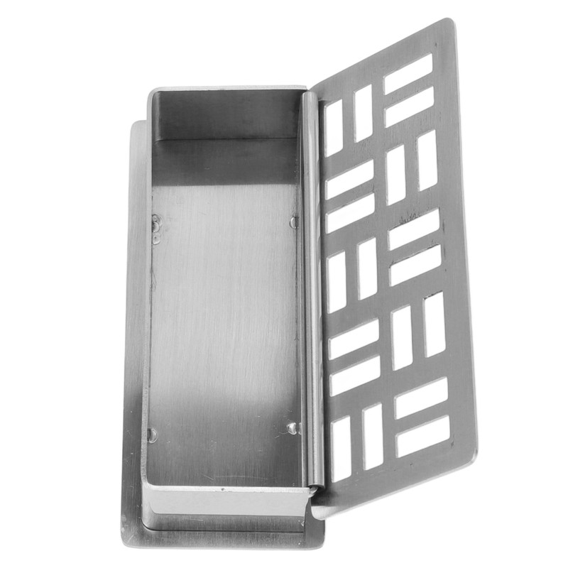 Stainless Steel Toothpick Holder Hollowed Out Rust Prevention Rectangle Toothpick