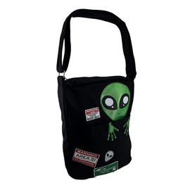Sleepyville Critters Area 51 Peeking Alien Canvas Cross Body Bag