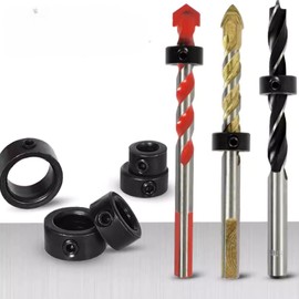 Jadeshay Depth Stop for Drill, Drill Depth Stop Set, 8 Pieces Depth Stop for Drill Diameter 3 mm, 4 mm, 5 mm, 6 mm, 8 mm, 10 mm, 12 mm for Depth Limited Drilling