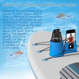 TOEECY Sup Accessories Paddle Board Drink Holder Multifunctional Anti Tilt Surfboard Phone Holder Kayak Water Bottle Holder for Most Drink Cups (Blue)