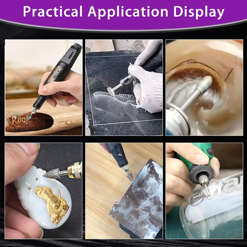 Diamond Grinding Bit Compatible with Dremel, 52Pcs Stone Carving Set