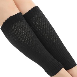 SL32-04 Silk & Cotton Leg Warmers, 15.0 inches (38 cm), One Size Fits Most, Unisex, Black