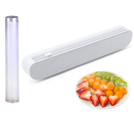 Plastic Wrap Dispenser with Cutter, Adjustable Length Cling Film Dispenser Kitchen Aluminum Foil,Foil Wax Paper Practical Cutting Tool Kitchen Accessories(Plastic wrap)