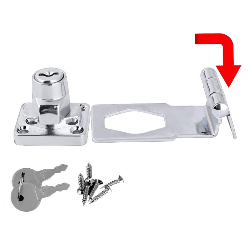 Zinc Alloy 90 Degrees Keyed Hasp Lock Twist Knob Keyed