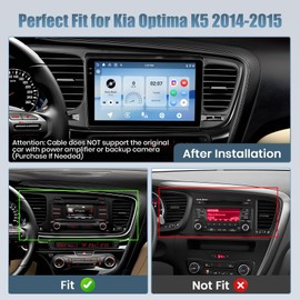 4+64G Android 15 Radio for Kia Optima K5 2014-2015, 9" Touchscreen for K5 Car Stereo, Wireless CarPlay/Android Auto, 5GHz WiFi, Bluetooth 5.0, EQ, GPS, 1280 * 720, Backup Camera