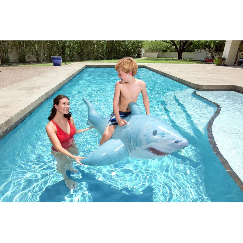 Bestway 41405 BW41405 Realistic Shark Pool Float, Inflatable Rubber Ride