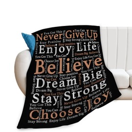 Inspiring Healing Blanket Inspirational Quotes Plush Throw Blanket Super Soft Cozy Warm Motivational Fleece Bedding Blanket Gifts for Kids Girls Boys Women 40"X50"