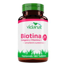 Vidanat Biotina, Colgeno y Vitamina C  180 Tabletas  Suplemento Alimenticio Natural para Nutricin Diaria                                              