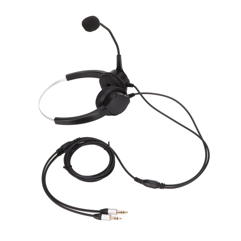 Call Center Headset Dual 3.5mm Plug Hearing Protection Noise Cancelling