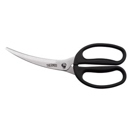 Thermos KK-HC001 BK Kitchen Scissors, Black Detachable, Dishwasher Safe, Made in Japan, Sharp Sharpness, Curved