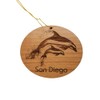 San Diego California Coastal Christmas Ornament Dolphins Handmade Wood Ornament