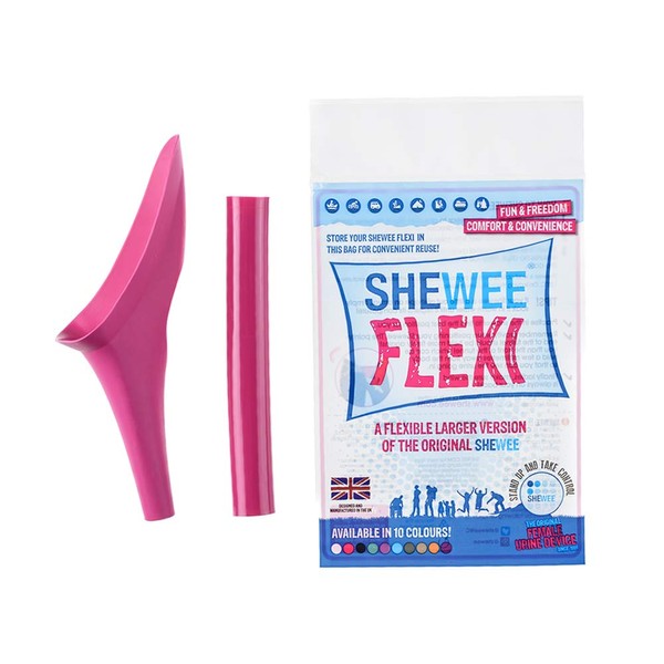 SHEWEE Flexi Female Urinal - Made in the UK – Flexible, Reusable, Portable & Recyclable Urination Device. Festival, Camping, Car, Hiking Essentials for Women. Stand to Pee Device W/Extension Pipe