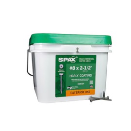 SPAX #8 x 2-1/2" Exterior Wafer Head Wood Screws Construction Torx T-Star Plus (1500 EA) Bulk Pail Includes 2 Bits Rust Resistant