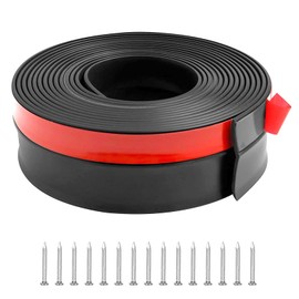 Inscrip Garage Door Seal, PVC Sealing Strips, Multi-Purpose Garage Door Top and Side Sealing Strips, Weatherproof, Easy to Cut, for Leaves, Dirt, Weather Protection, with Nails (Black, 6 m)