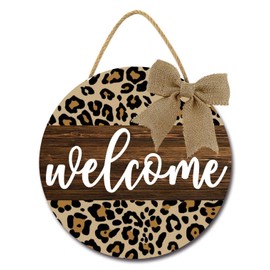 Sokomurg Welcome Sign for Front Door,12Inch Welcome Spring Sign Front Porch Decor Farmhouse Spring Decor Rustic Farmhouse Porch Decoration Round Wooden Hanging Sign for kitchen, Home, Restaurant, Shop