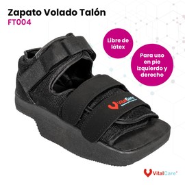 VitalCare | Zapato Volado de Talón con Suela Antideslizante y Correas Ajustables | Talla Grande | Ortopédico para Recuperación de Lesiones o Cirugías