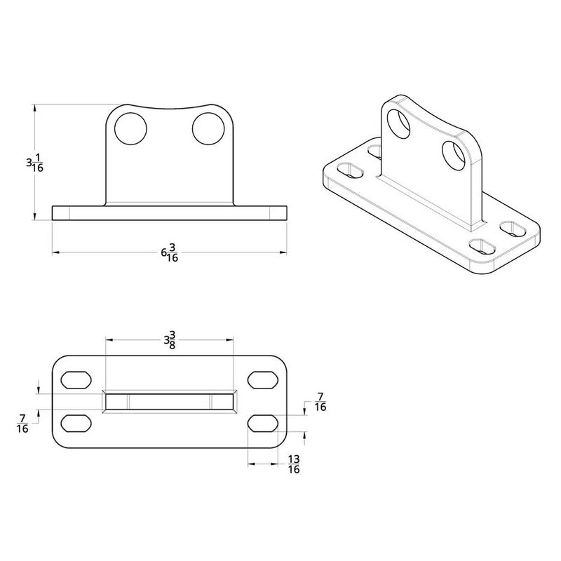Peterbilt Exhaust Stack Cab Bracket Stainless Steel Lower Straight Flat