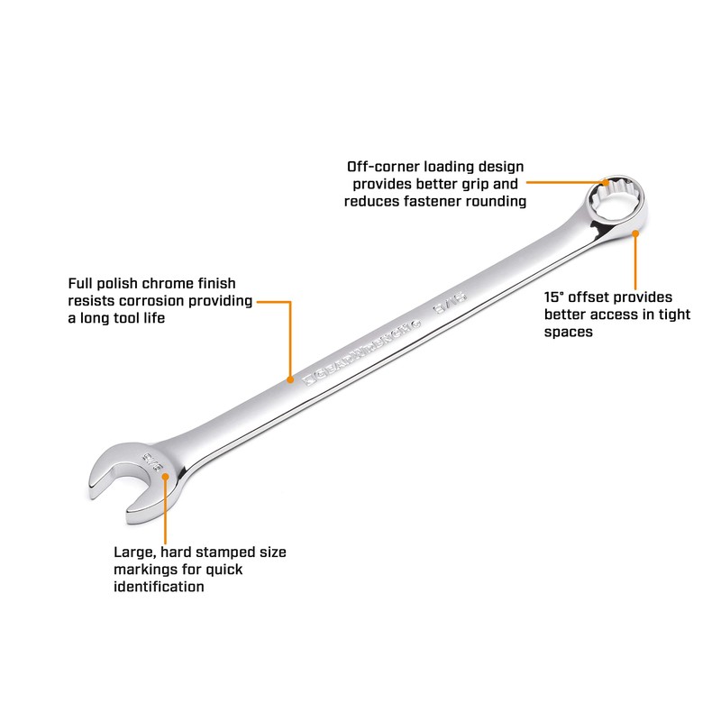 GEARWRENCH 12 Pt. Long Pattern Combination Wrench, 10mm - 81667